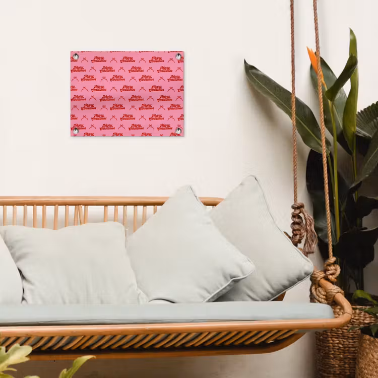 Tuinposter - Tekst - Strik - Rood - Roze — 5