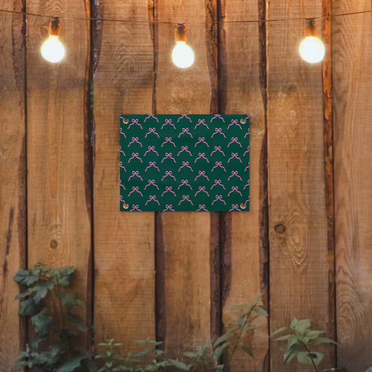 Tuinposter - Kerst - Neon - Groen - Strik — 2