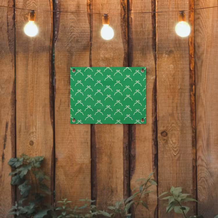 Tuinposter - Strik - Kerst - Groen - Wit — 2