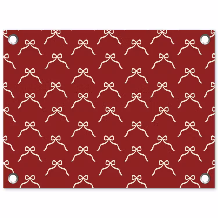 Tuinposter - Strik - Kerst - Rood - Wit — 1