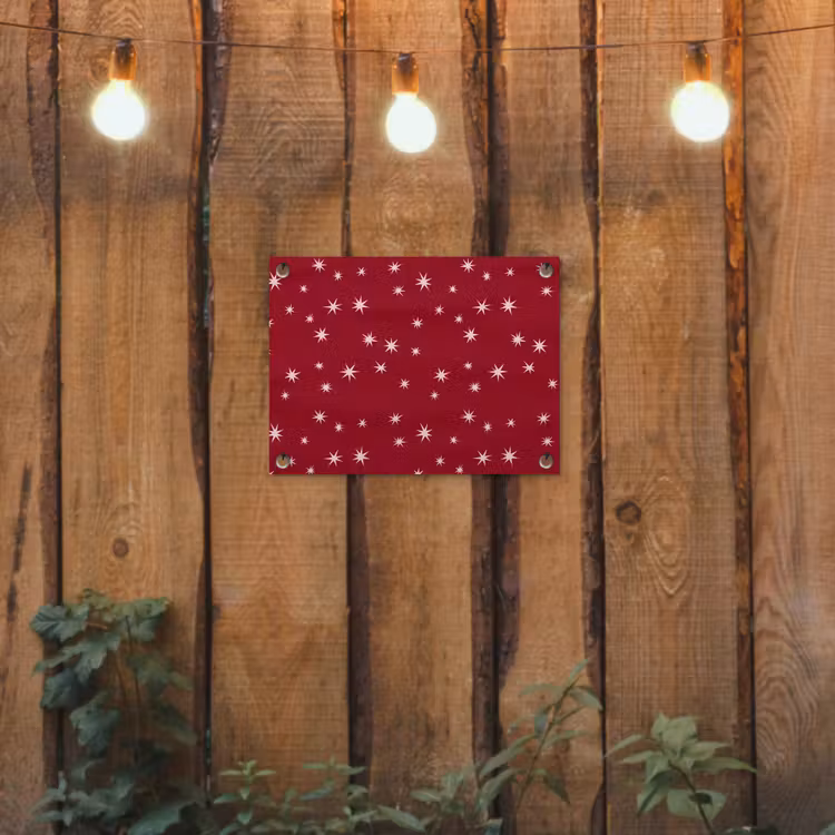 Tuinposter - Rood - Wit - Kerst - Ster — 2