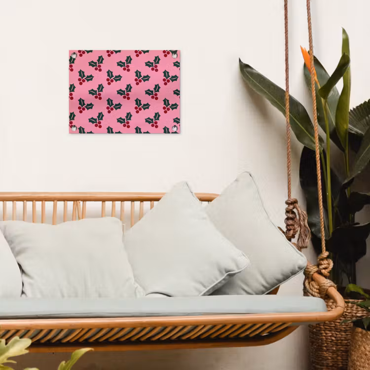 Tuinposter - Roze - Kerst - Hulst — 5