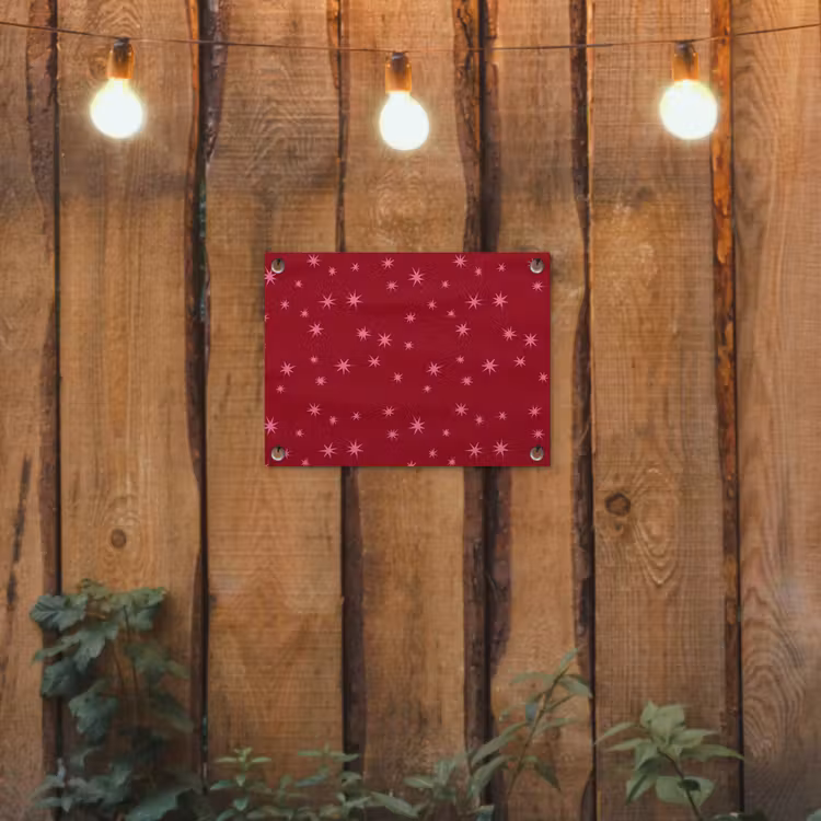 Tuinposter - Ster - Roze - Kerst - Rood — 2
