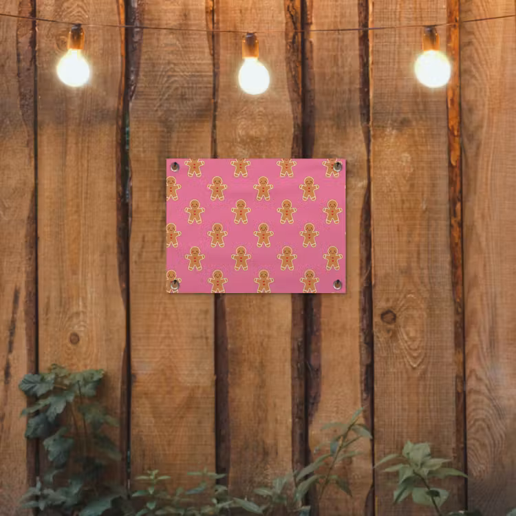 Tuinposter - Peperkoek - Kerst - Roze - Bruin — 2