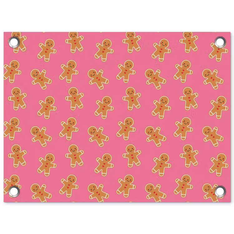 Tuinposter - Peperkoek - Roze - Bruin - Kerst — 1