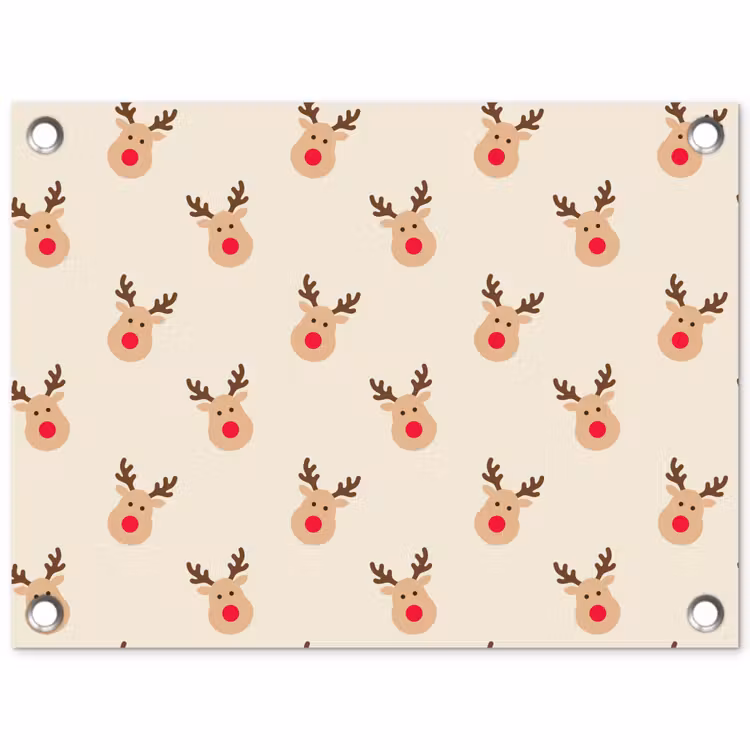 Tuinposter - Rendieren - Kerst - Crème — 1
