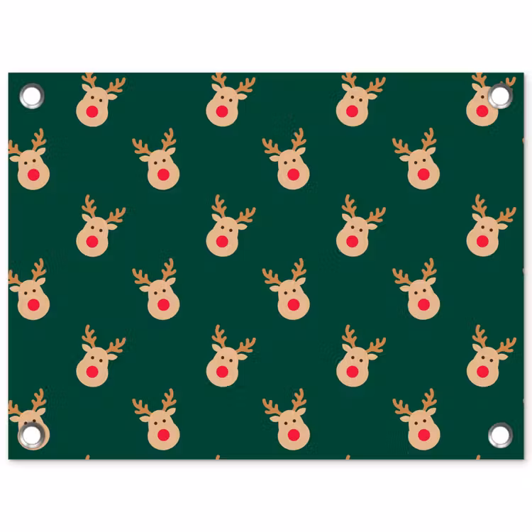 Tuinposter - Rendieren - Kerst - Groen — 1