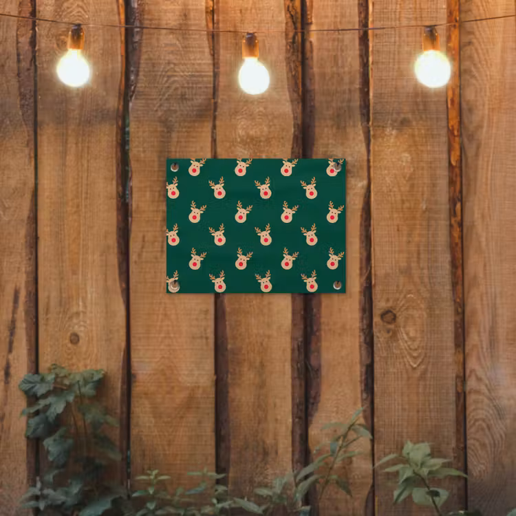 Tuinposter - Rendieren - Kerst - Groen — 2