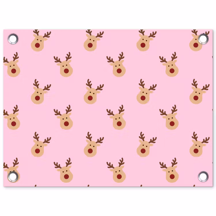 Tuinposter - Rendieren - Kerst - Roze — 1