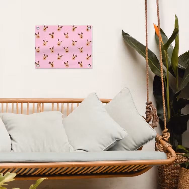 Tuinposter - Rendieren - Kerst - Roze — 5