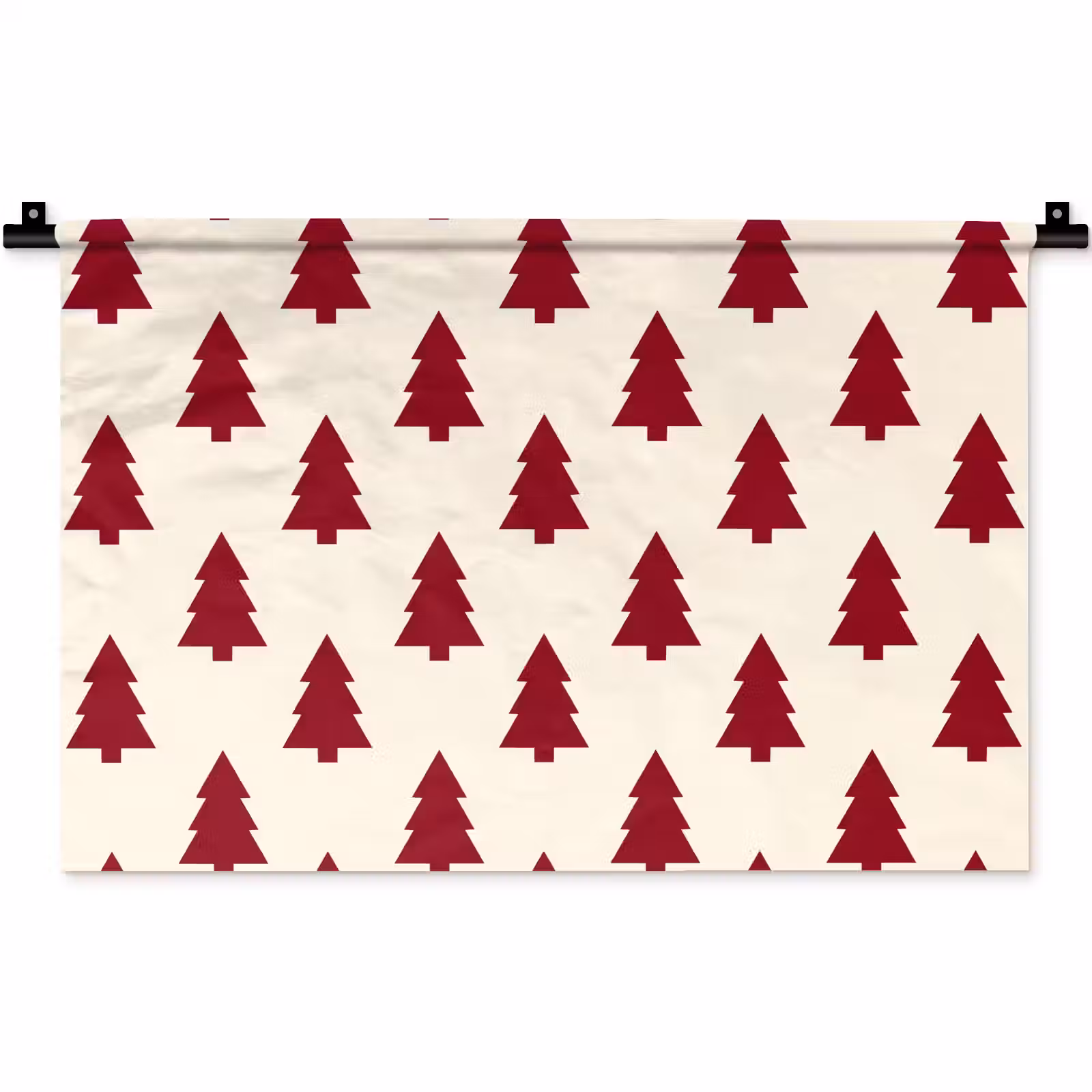 Wandkleed - Kerstboom - Crème - Rood — 1