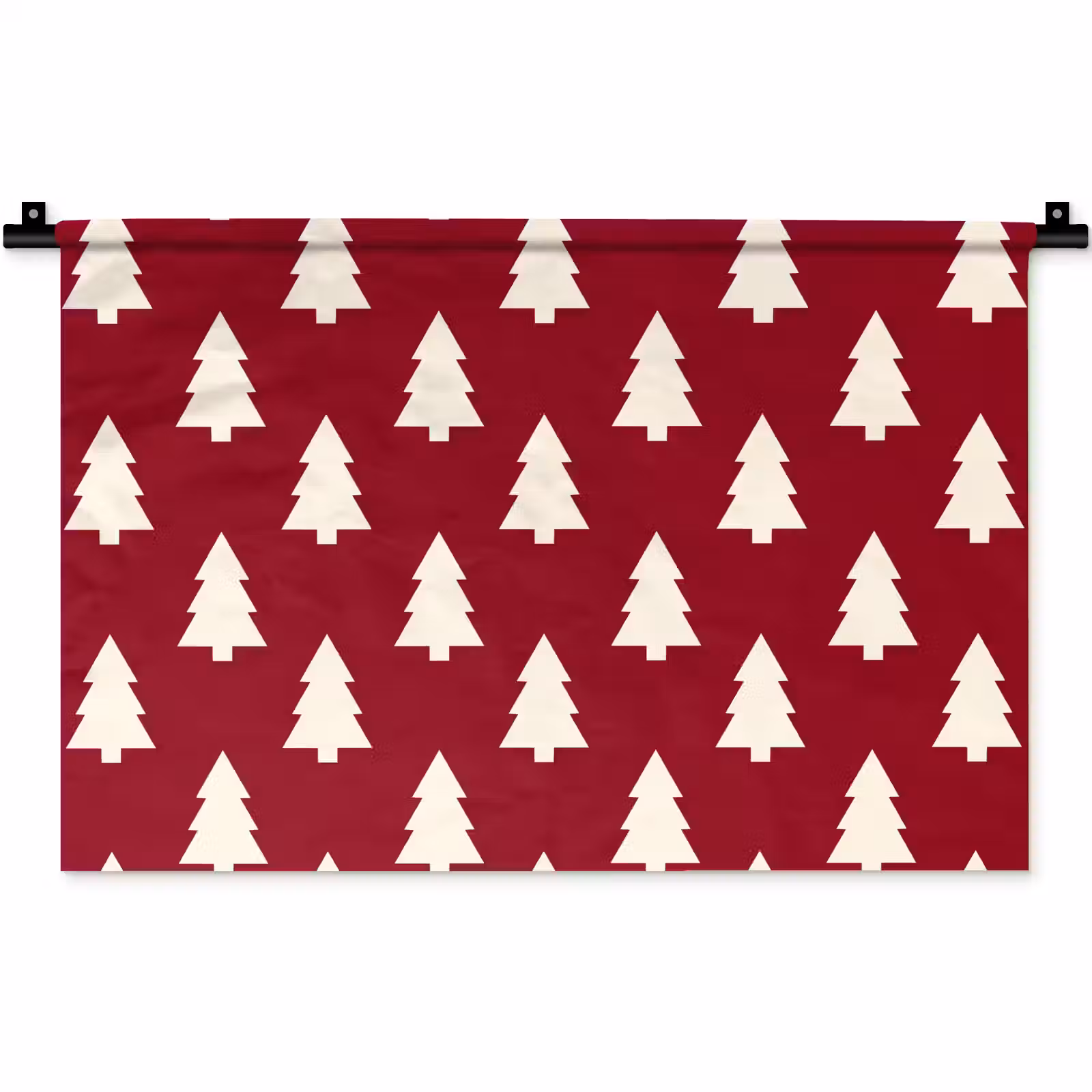 Wandkleed - Kerstboom - Rood - Wit — 1