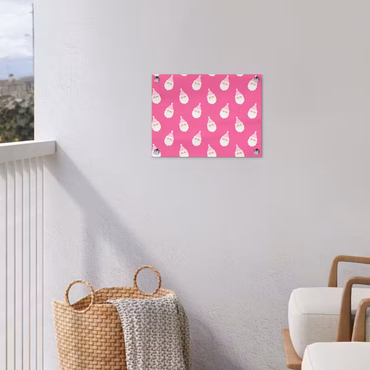 Tuinposter - Kerstman - Kerst - Neon - Roze — 3