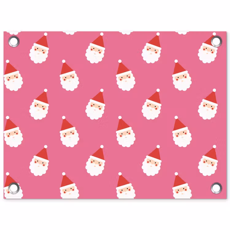 Tuinposter - Kerstman - Kerst - Rood - Roze — 1