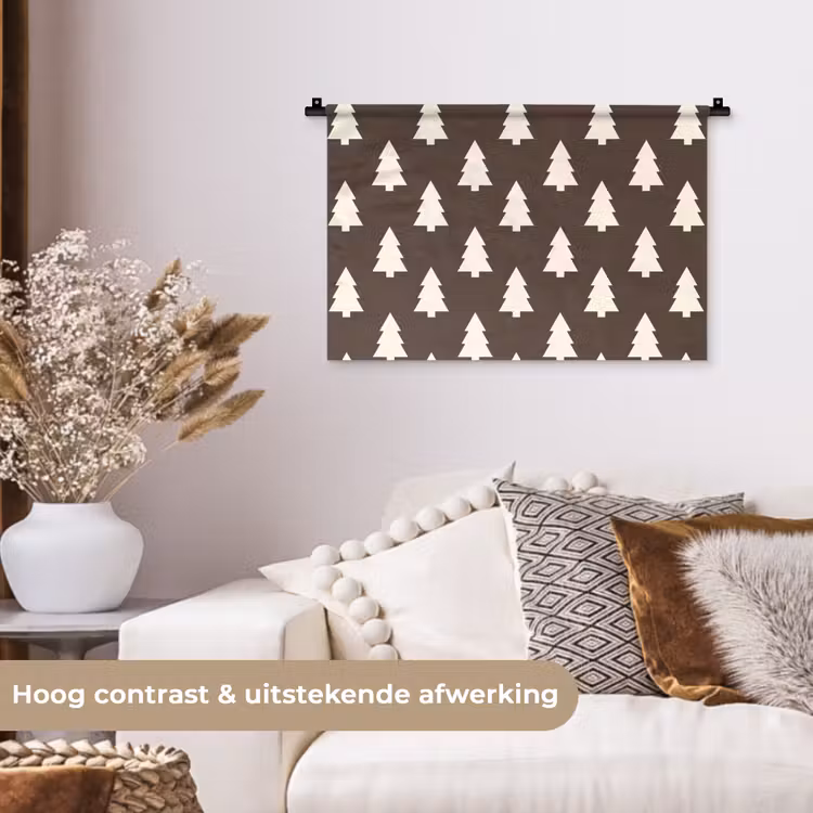 Wandkleed - Kerstboom - Grijs - Crème — 4