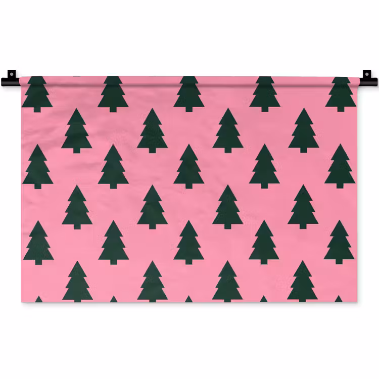 Wandkleed - Kerstboom - Roze - Groen — 1