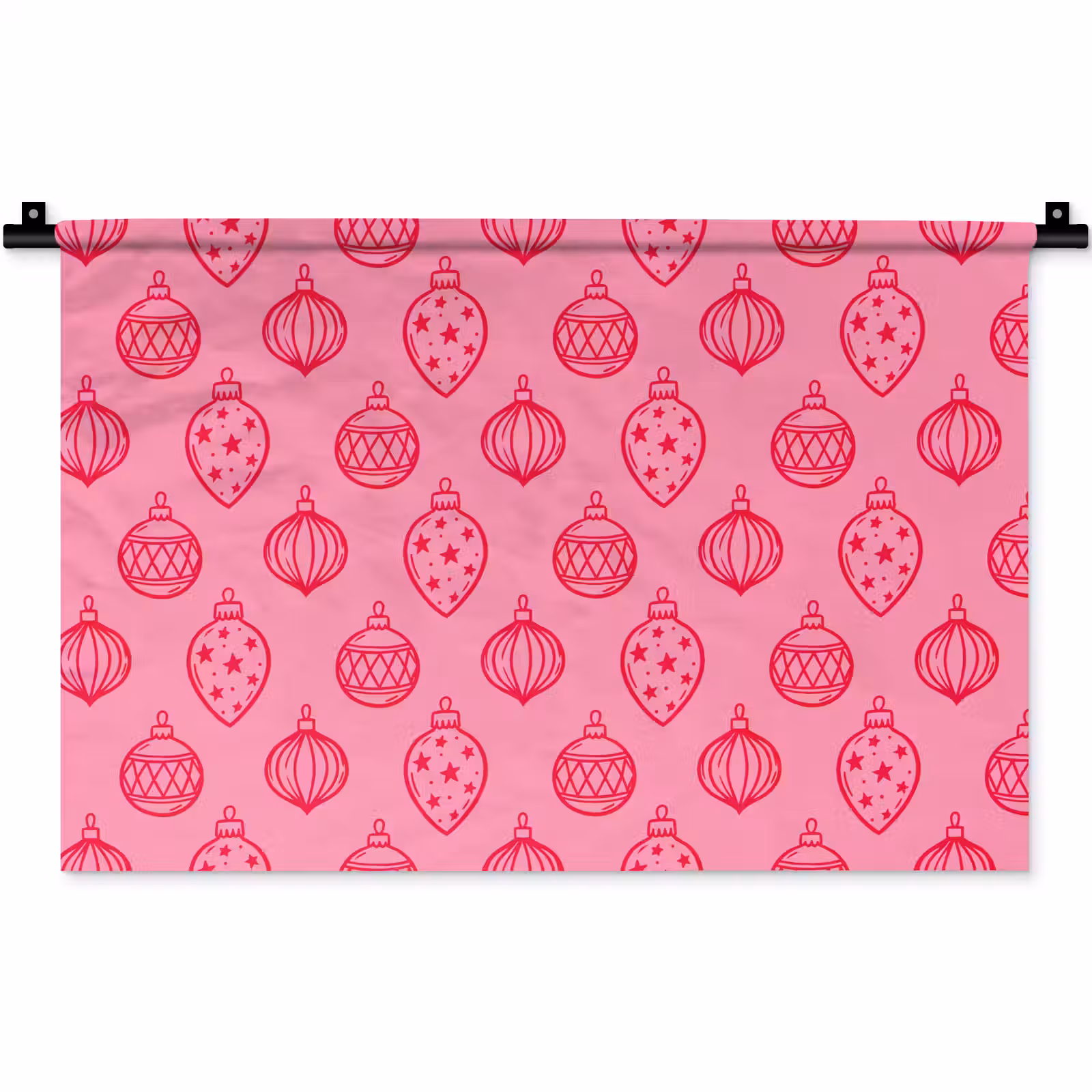 Wandkleed - Kerstbal - Roze - Rood — 1