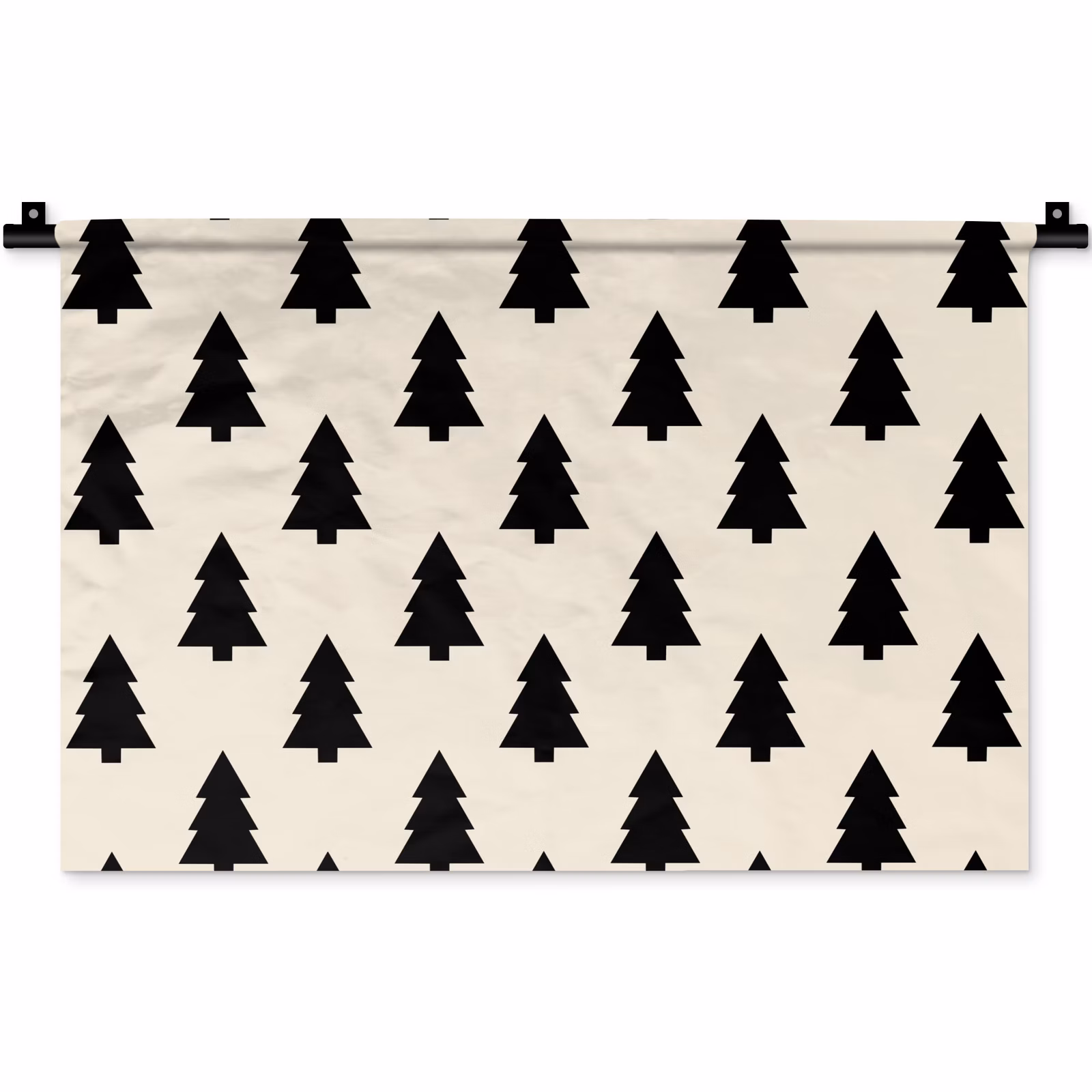 Wandkleed - Kerstboom - Wit - Zwart — 1
