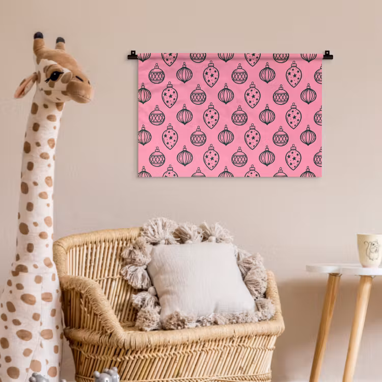 Wandkleed - Kerstbal - Groen - Roze — 5