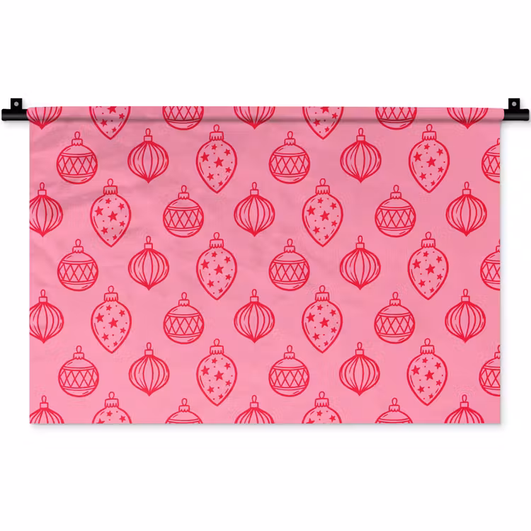 Wandkleed - Kerstbal - Roze - Rood — 1