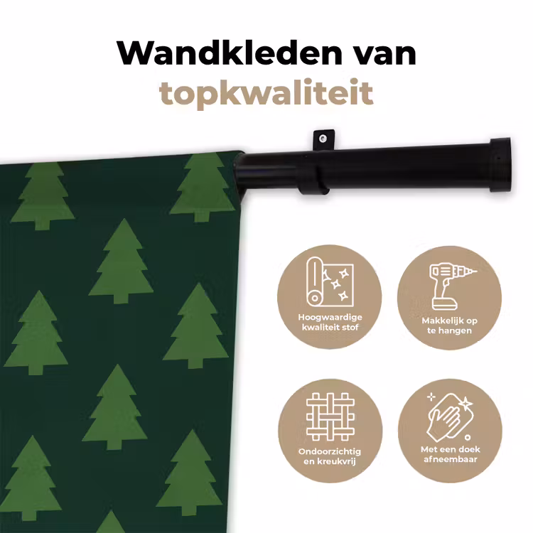 Wandkleed - Kerstboom - Groen - Kerst — 3