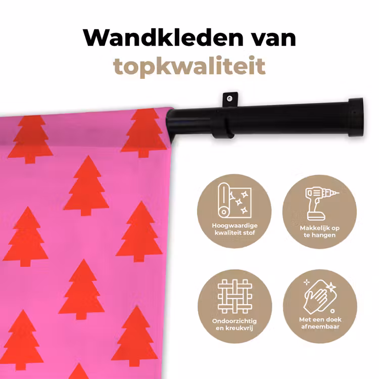 Wandkleed - Kerstboom - Rood - Neon — 3