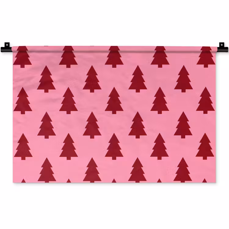 Wandkleed - Kerstboom - Rood - Roze — 1