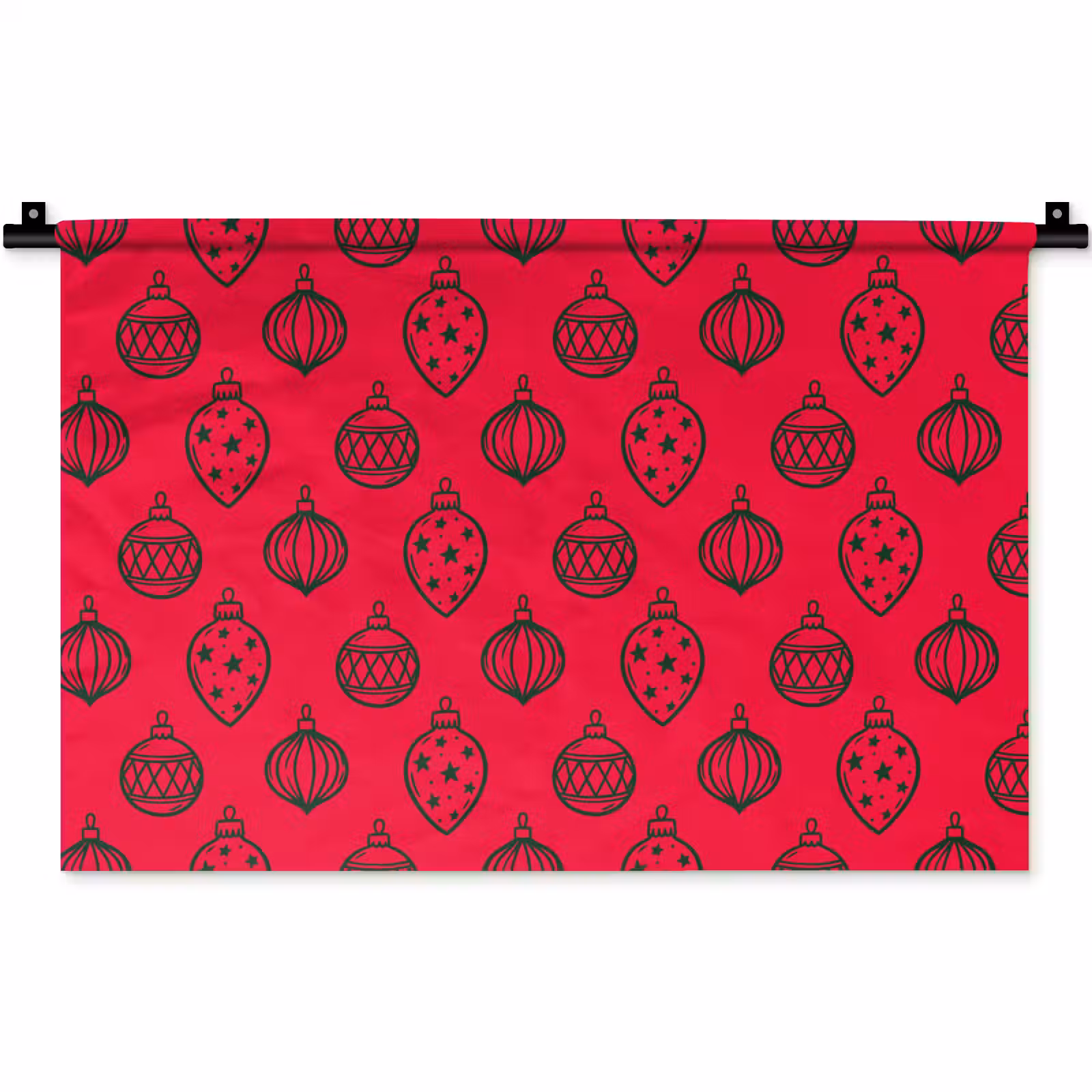 Wandkleed - Kerstbal - Groen - Rood — 1