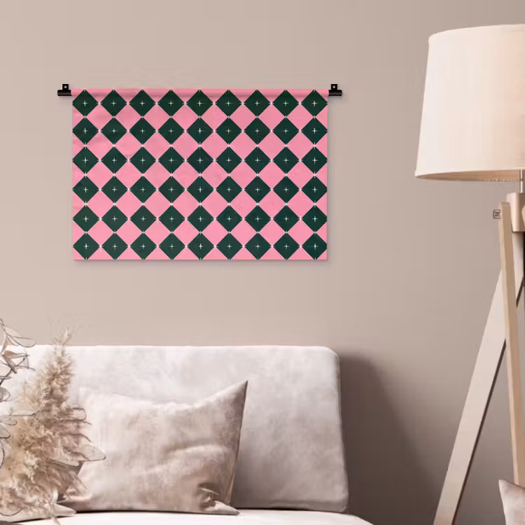 Wandkleed - Kerst - Roze - Groen - Ster — 2
