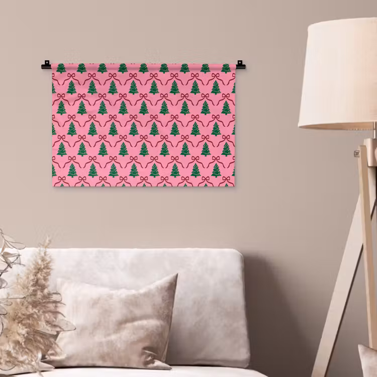 Wandkleed - Kerst - Roze - Rood - Strik — 2