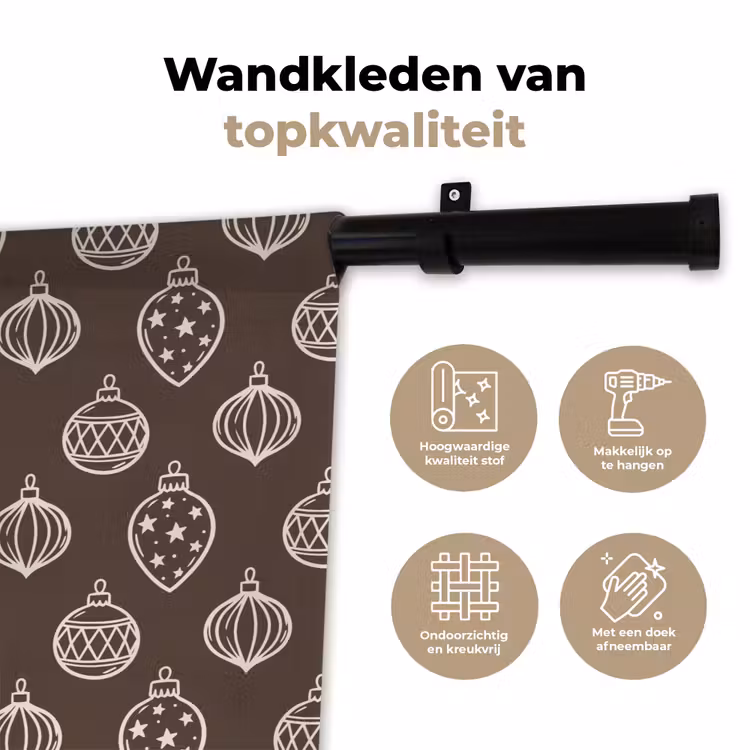 Wandkleed - Kerstbal - Grijs - Crème — 3