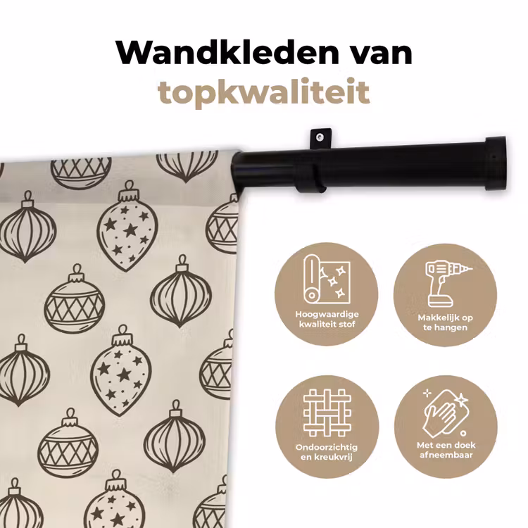 Wandkleed - Kerstbal - Groen - Crème — 3