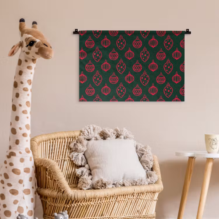 Wandkleed - Kerstbal - Rood - Groen — 5