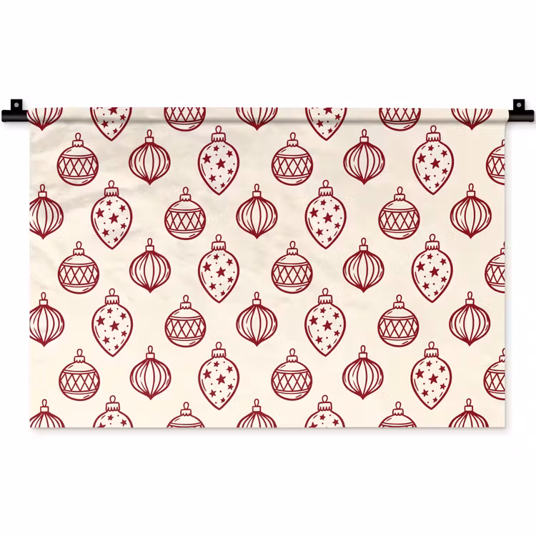 Wandkleed - Kerstbal - Rood - Kerst — 1