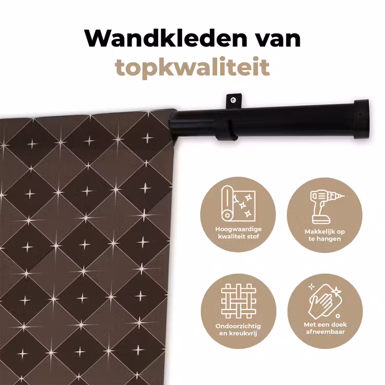 Wandkleed - Ster - Bruin - Taupe - Kerst — 3