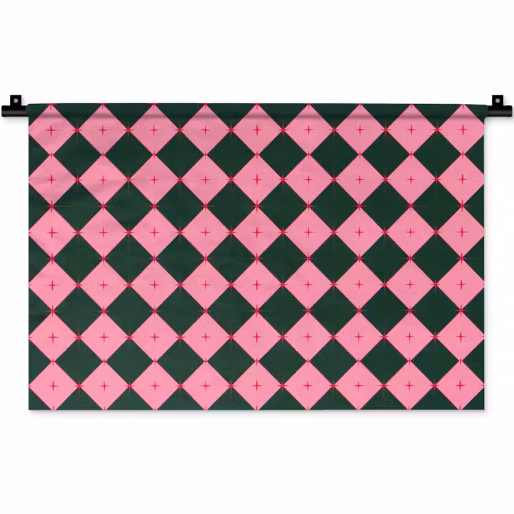 Wandkleed - Ster - Roze - Groen - Kerst — 1