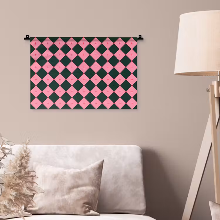 Wandkleed - Ster - Roze - Groen - Kerst — 2