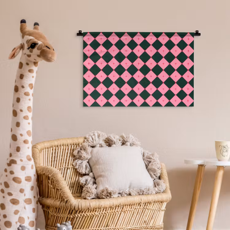 Wandkleed - Ster - Roze - Groen - Kerst — 5