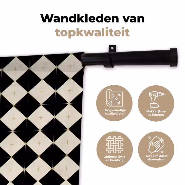 Wandkleed - Ster - Zwart - Wit - Kerst — 3