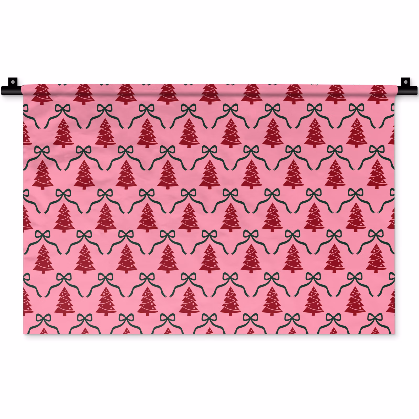 Wandkleed - Kerst - Rood - Groen - Strik — 1