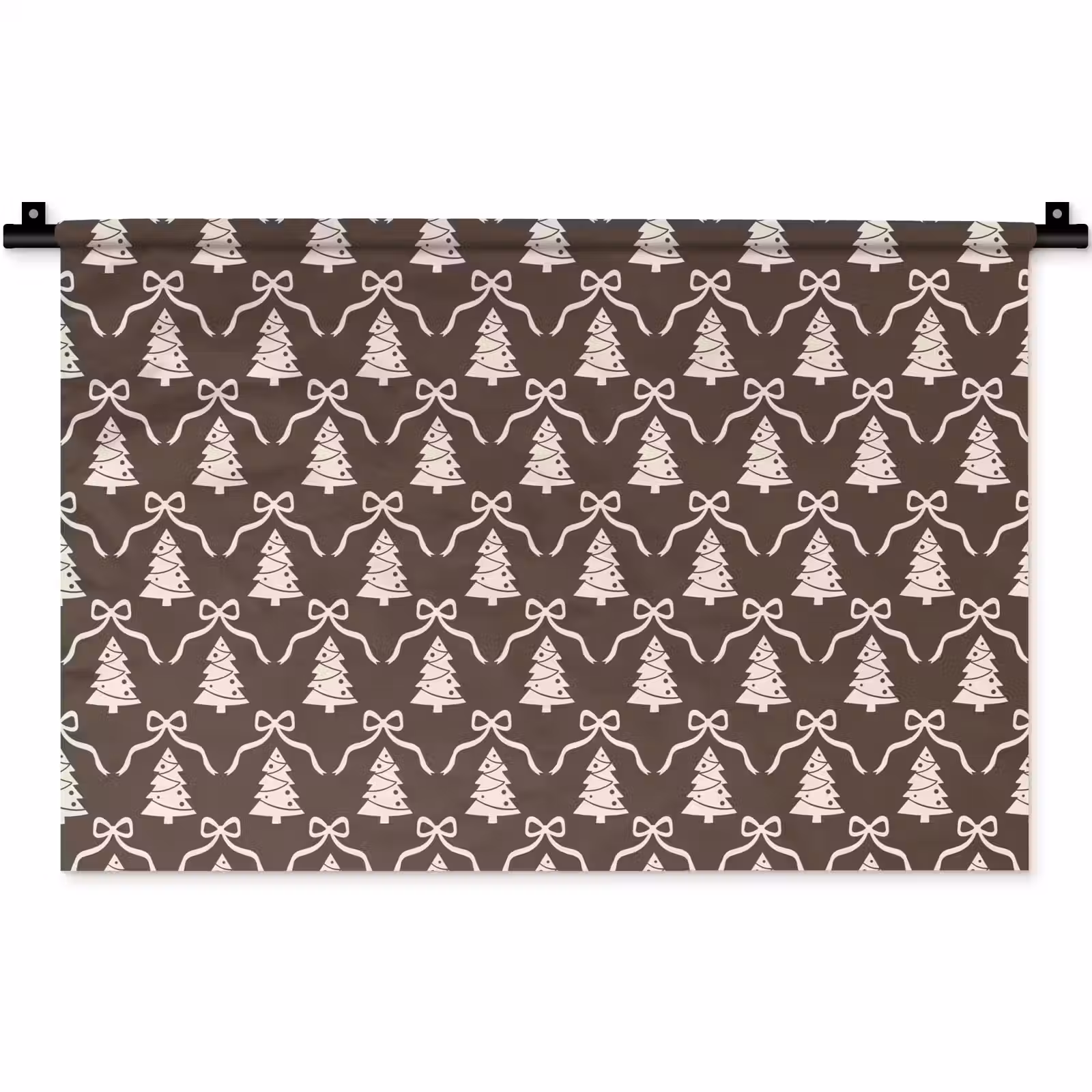 Wandkleed - Strik - Taupe - Wit - Kerst — 1