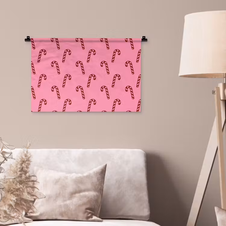 Wandkleed - Kerst - Roze - Zuurstok - Rood — 2