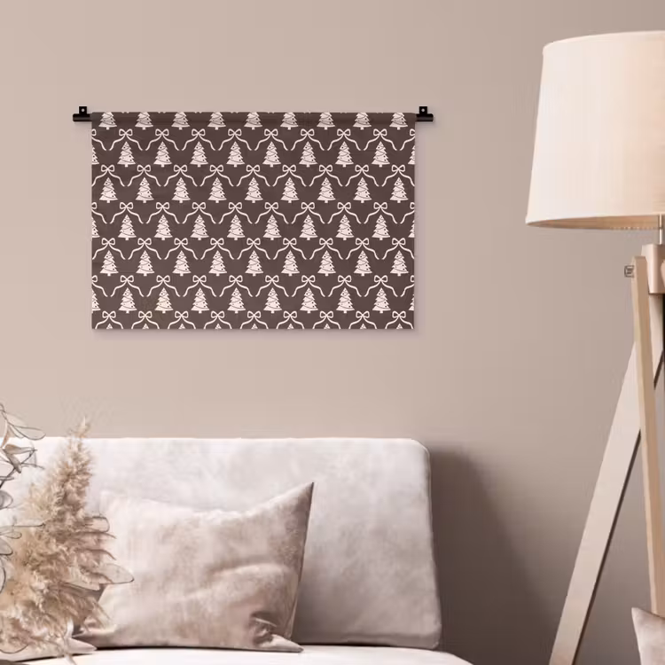 Wandkleed - Strik - Taupe - Wit - Kerst — 2