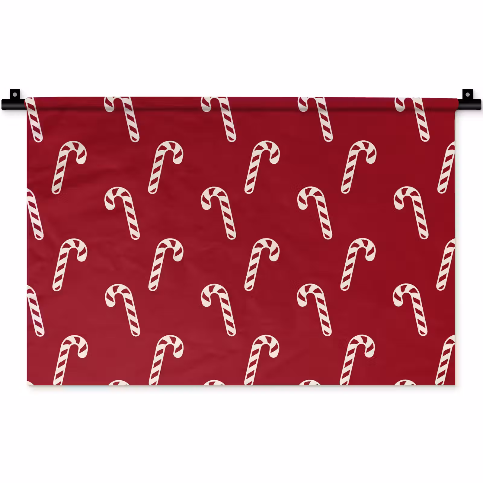 Wandkleed - Kerst - Rood - Wit - Zuurstok — 1