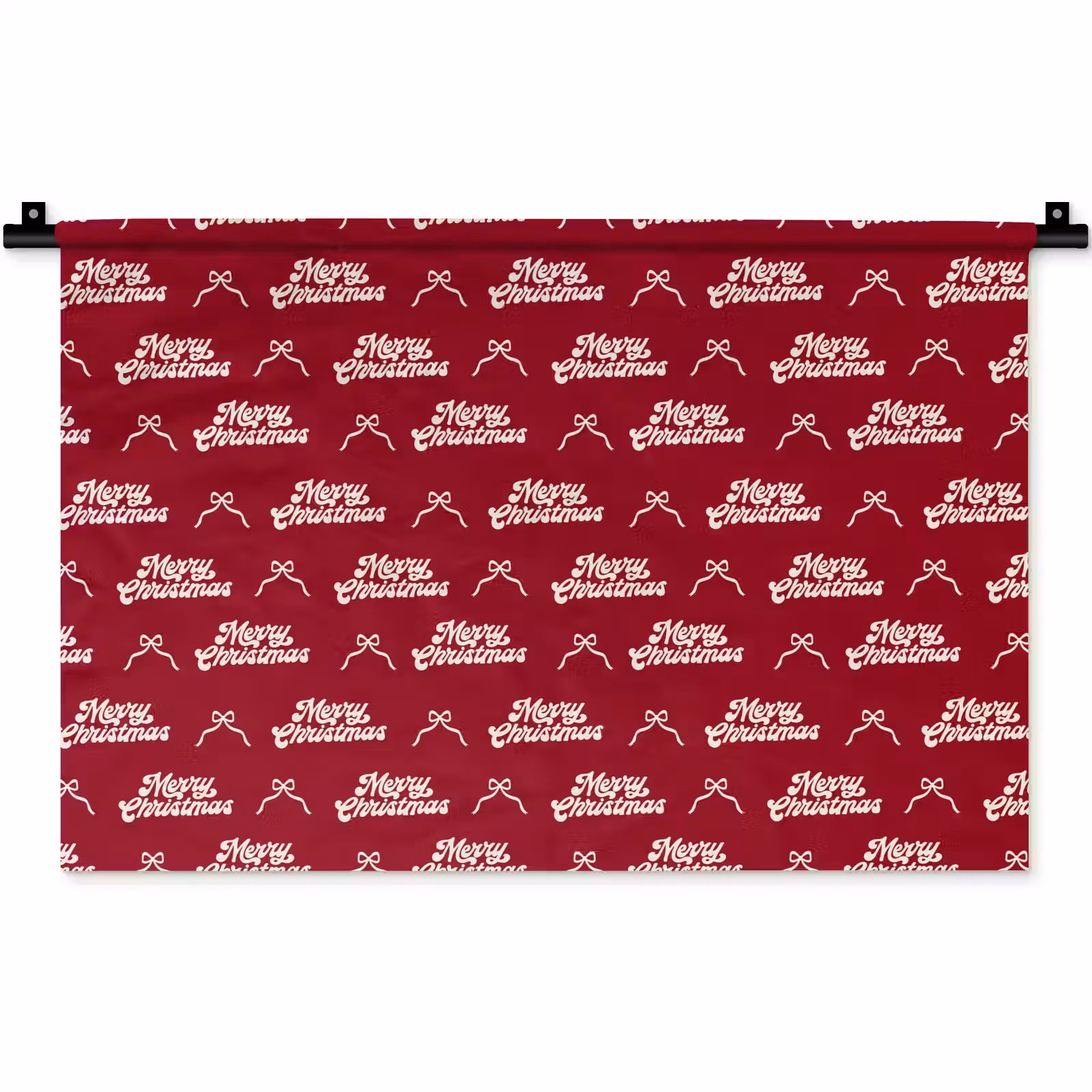 Wandkleed - Tekst - Rood - Wit - Strik — 1