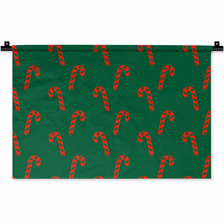 Wandkleed - Kerst - Groen - Rood - Zuurstok — 1