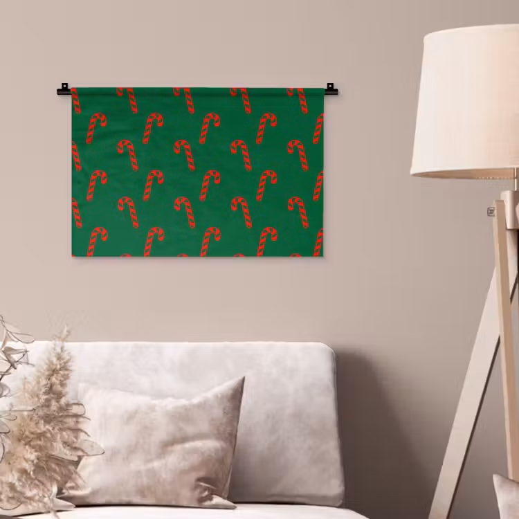 Wandkleed - Kerst - Groen - Rood - Zuurstok — 2