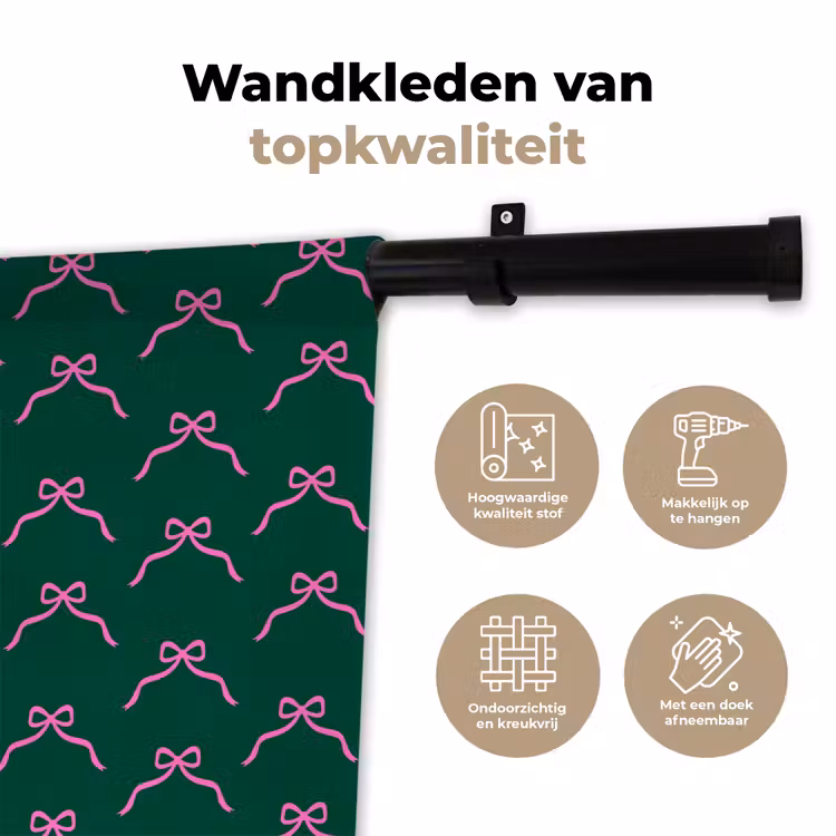 Wandkleed - Kerst - Neon - Groen - Strik — 3