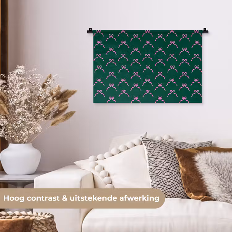Wandkleed - Kerst - Neon - Groen - Strik — 4