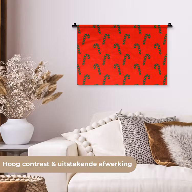 Wandkleed - Kerst - Rood - Groen - Zuurstok — 4